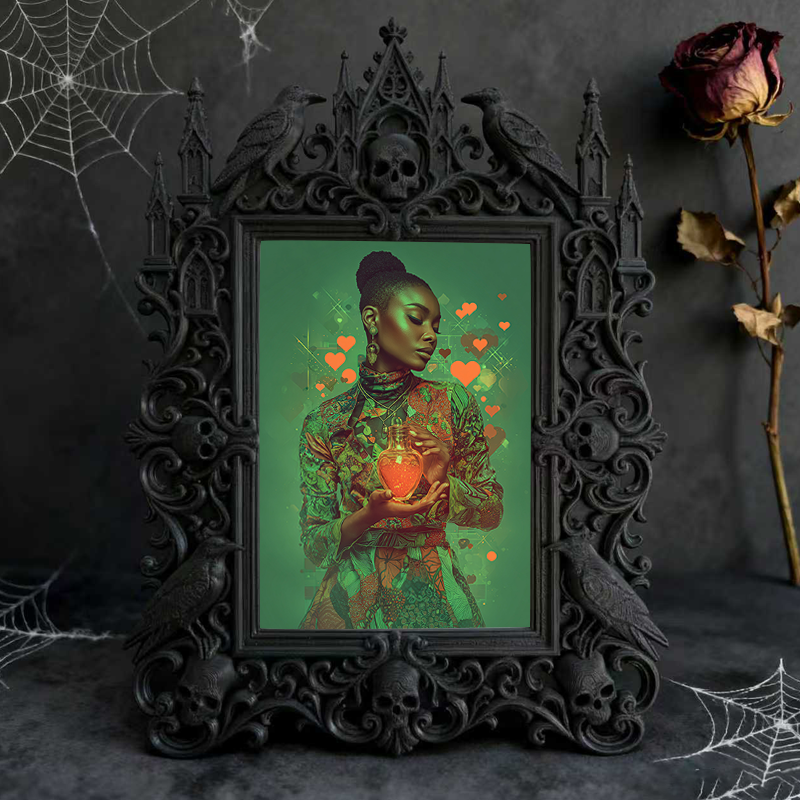 Customer-approved Gothic Dark-style Photo Frame | Vampire Masquerade Party Table Decor, Photo Ornament, Dual-use Display, Sturdy Frame