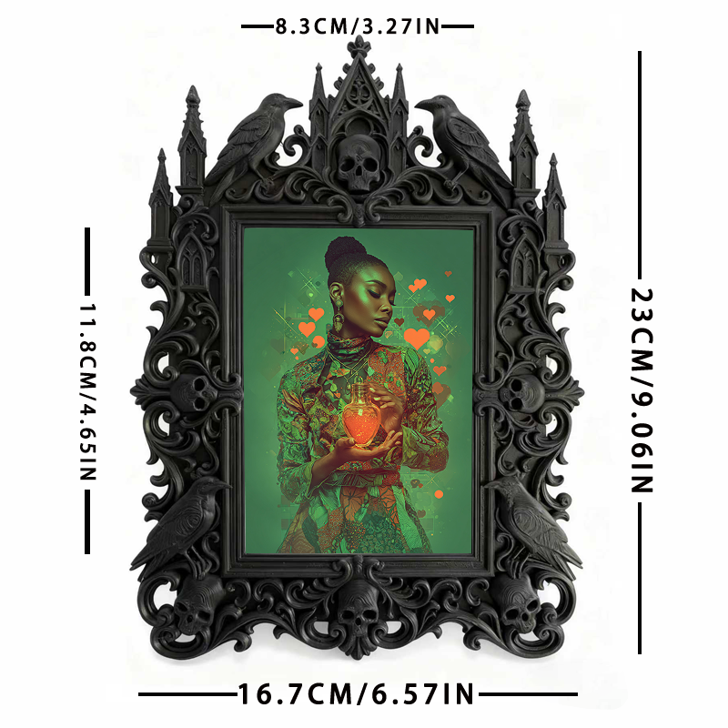 Customer-approved Gothic Dark-style Photo Frame | Vampire Masquerade Party Table Decor, Photo Ornament, Dual-use Display, Sturdy Frame