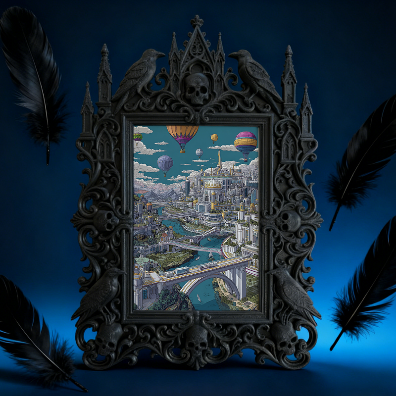 Limited-quantity Gothic Dark-style Photo Frame | Occult Herbalism Book Shop Decor, Photo Ornament, Wall-mountable & Tabletop, Collectible Fr