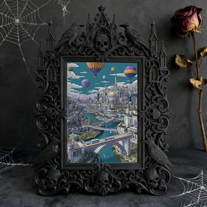 Limited-quantity Gothic Dark-style Photo Frame | Occult Herbalism Book Shop Decor, Photo Ornament, Wall-mountable & Tabletop, Collectible Fr