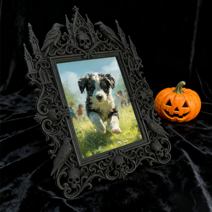 Rare-find Gothic Dark-style Photo Frame | Werewolf Cosplay Photo Meetup Decor, Photo Ornament, Wall/Table Dual-use, Rustic Frame