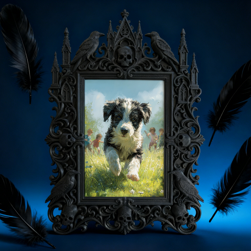 Rare-find Gothic Dark-style Photo Frame | Werewolf Cosplay Photo Meetup Decor, Photo Ornament, Wall/Table Dual-use, Rustic Frame