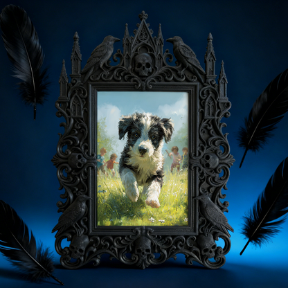 Rare-find Gothic Dark-style Photo Frame | Werewolf Cosplay Photo Meetup Decor, Photo Ornament, Wall/Table Dual-use, Rustic Frame
