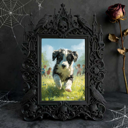 Rare-find Gothic Dark-style Photo Frame | Werewolf Cosplay Photo Meetup Decor, Photo Ornament, Wall/Table Dual-use, Rustic Frame