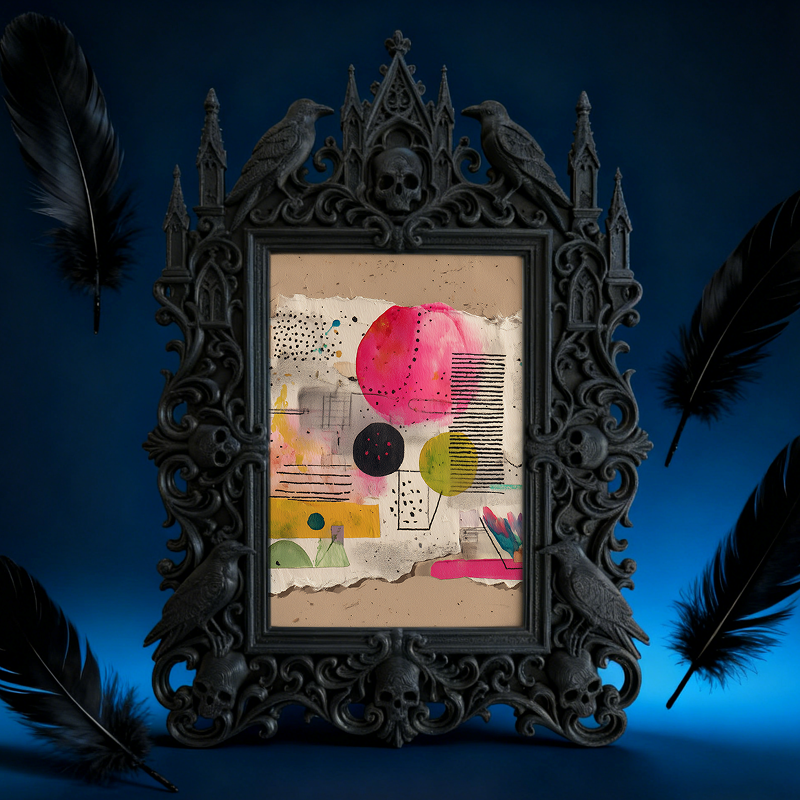 Viral-sensation Gothic Dark-style Photo Frame | Gothic Tarot Card Making Studio Decor, Photo Ornament, Wall-mountable & Tabletop, Plastic Fr