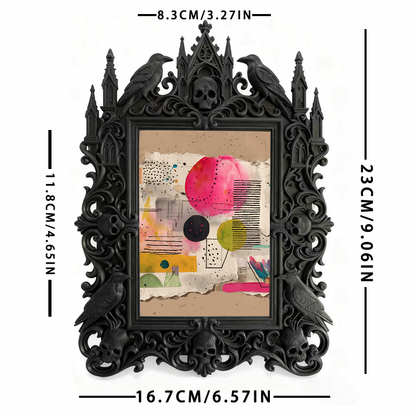 Viral-sensation Gothic Dark-style Photo Frame | Gothic Tarot Card Making Studio Decor, Photo Ornament, Wall-mountable & Tabletop, Plastic Fr