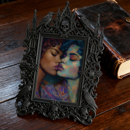 Reel-hit Gothic Dark-style Photo Frame | Dark Academia Wax Seal Stamp Shop Decor, Photo Ornament, Wall/Table Dual-use, Durable Frame