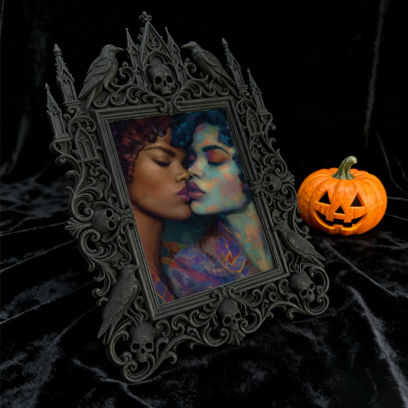 Reel-hit Gothic Dark-style Photo Frame | Dark Academia Wax Seal Stamp Shop Decor, Photo Ornament, Wall/Table Dual-use, Durable Frame