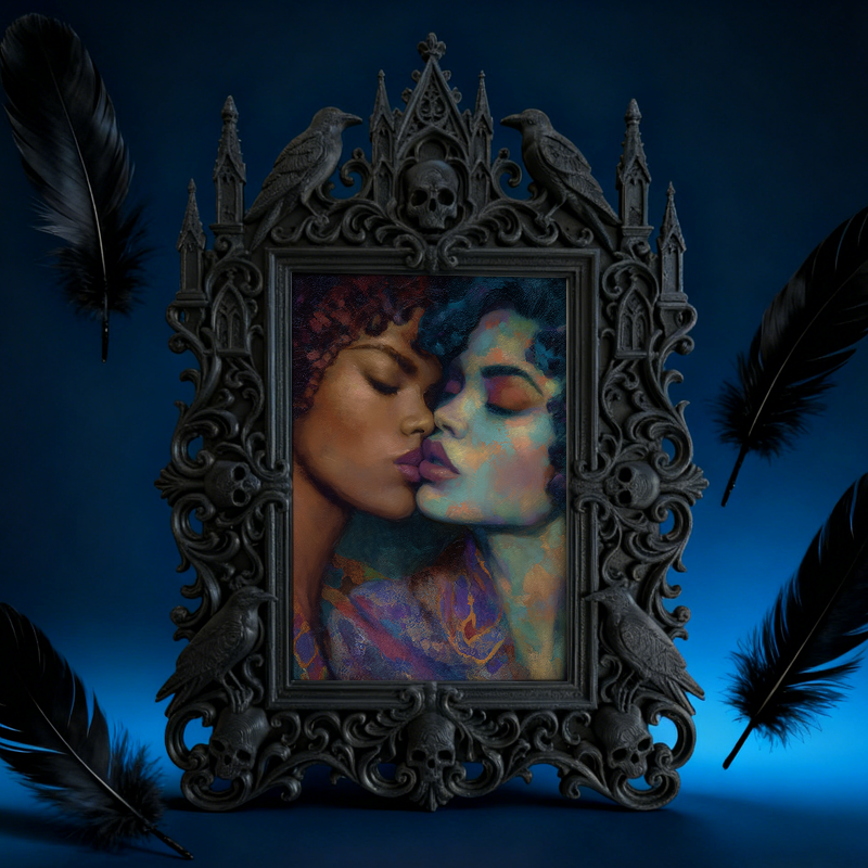 Reel-hit Gothic Dark-style Photo Frame | Dark Academia Wax Seal Stamp Shop Decor, Photo Ornament, Wall/Table Dual-use, Durable Frame