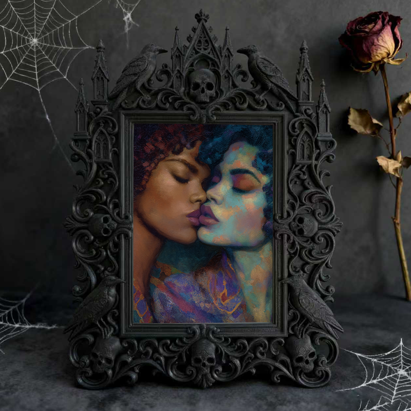 Reel-hit Gothic Dark-style Photo Frame | Dark Academia Wax Seal Stamp Shop Decor, Photo Ornament, Wall/Table Dual-use, Durable Frame
