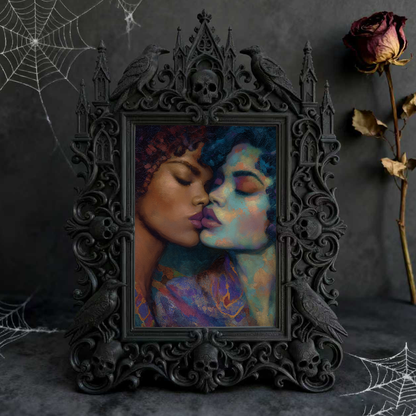 Reel-hit Gothic Dark-style Photo Frame | Dark Academia Wax Seal Stamp Shop Decor, Photo Ornament, Wall/Table Dual-use, Durable Frame