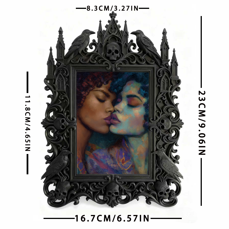 Reel-hit Gothic Dark-style Photo Frame | Dark Academia Wax Seal Stamp Shop Decor, Photo Ornament, Wall/Table Dual-use, Durable Frame