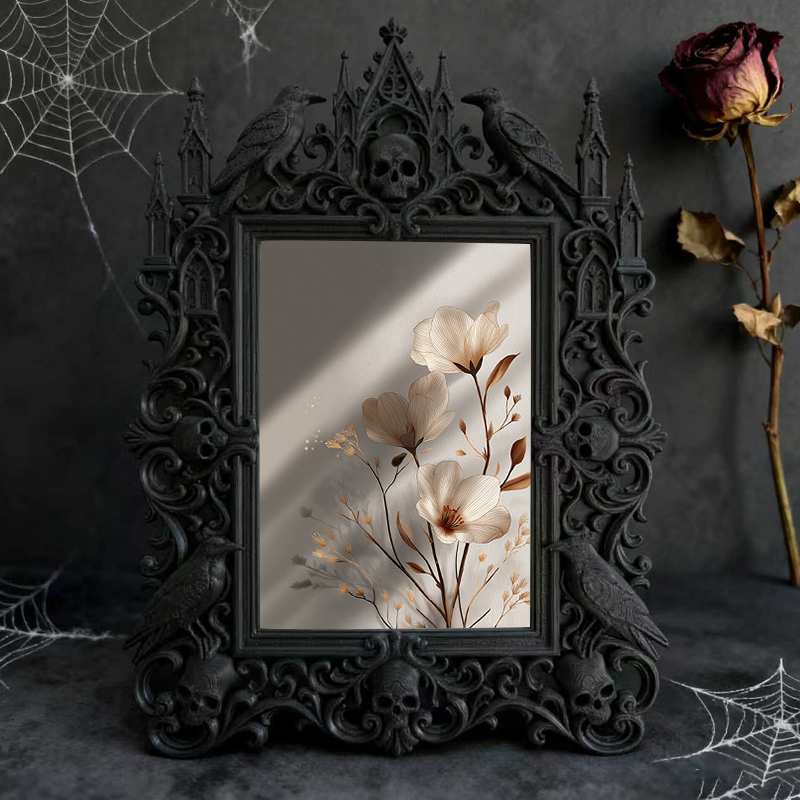 Trend-maker Gothic Dark-style Photo Frame | Gothic Dark Chocolate Shop Window Decor, Photo Ornament, Dual-use Display, Retro Plastic Frame