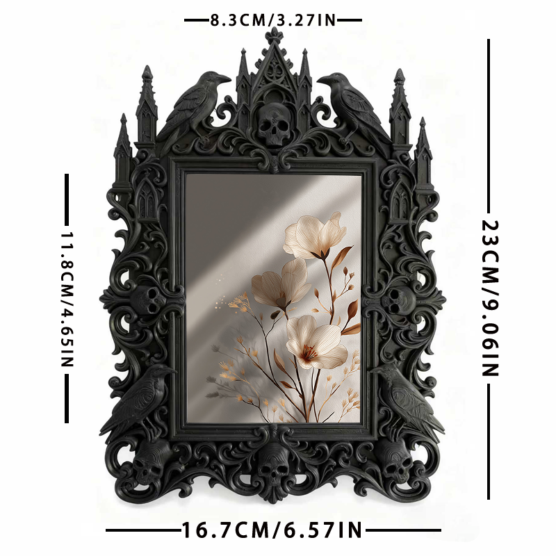 Trend-maker Gothic Dark-style Photo Frame | Gothic Dark Chocolate Shop Window Decor, Photo Ornament, Dual-use Display, Retro Plastic Frame