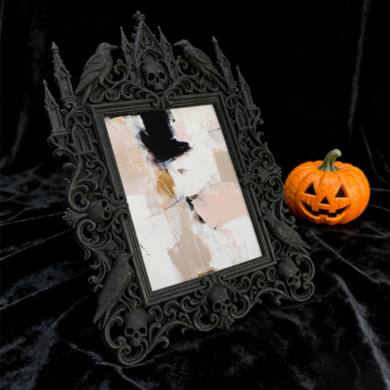 Customer-raved Gothic Dark-style Photo Frame | Witchy Crystal Carving Studio Decor, Photo Ornament, Wall-mountable & Tabletop, Scratch-resis