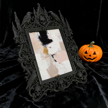 Customer-raved Gothic Dark-style Photo Frame | Witchy Crystal Carving Studio Decor, Photo Ornament, Wall-mountable & Tabletop, Scratch-resis
