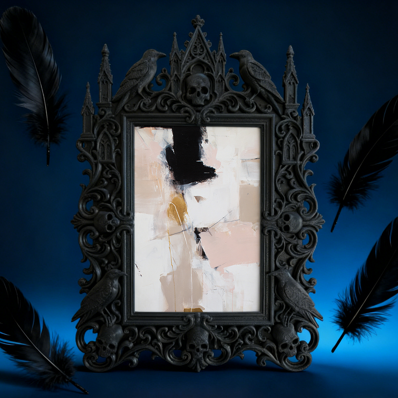 Customer-raved Gothic Dark-style Photo Frame | Witchy Crystal Carving Studio Decor, Photo Ornament, Wall-mountable & Tabletop, Scratch-resis