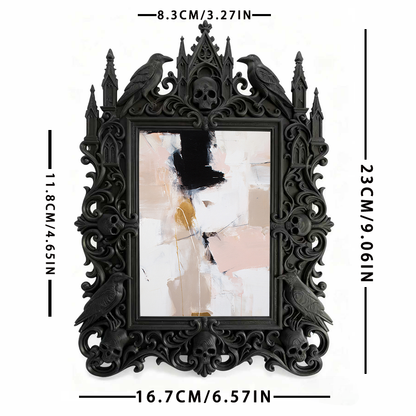 Customer-raved Gothic Dark-style Photo Frame | Witchy Crystal Carving Studio Decor, Photo Ornament, Wall-mountable & Tabletop, Scratch-resis