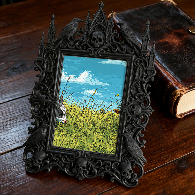 Buzz-creator Gothic Dark-style Photo Frame | Punk Rock Band Vinyl Record Launch Decor, Photo Ornament, Wall/Table Dual-use, Eco-friendly Fra