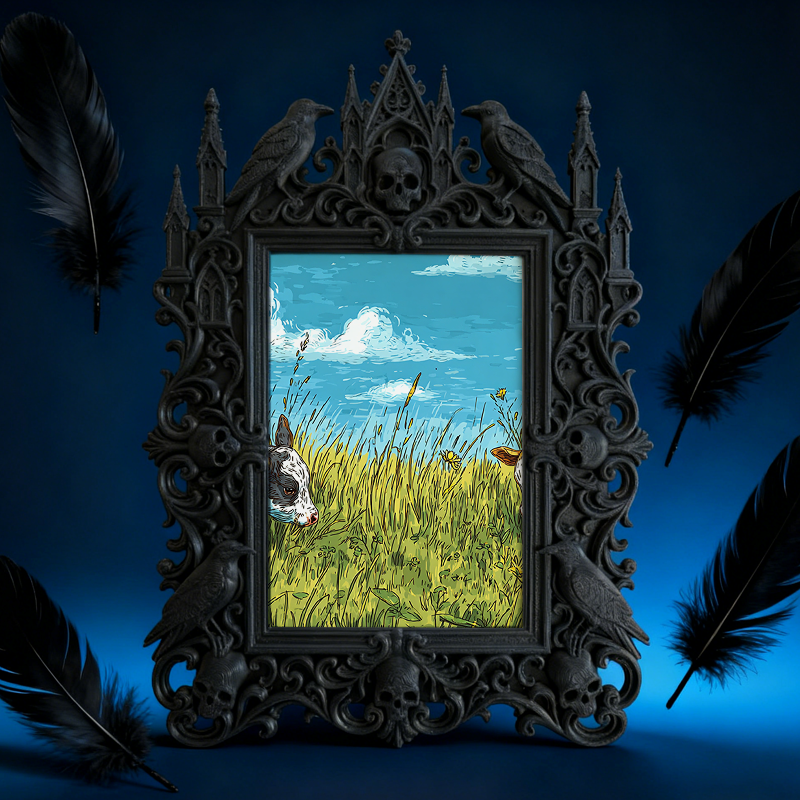 Buzz-creator Gothic Dark-style Photo Frame | Punk Rock Band Vinyl Record Launch Decor, Photo Ornament, Wall/Table Dual-use, Eco-friendly Fra