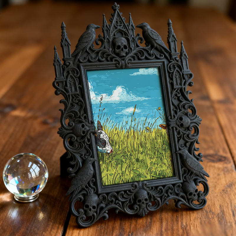 Buzz-creator Gothic Dark-style Photo Frame | Punk Rock Band Vinyl Record Launch Decor, Photo Ornament, Wall/Table Dual-use, Eco-friendly Fra