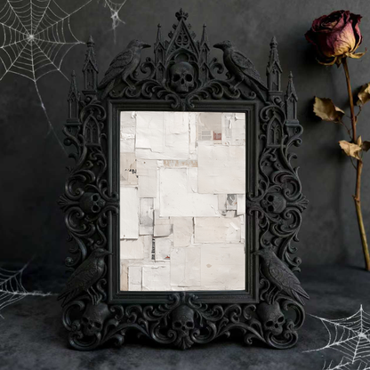 Must-snap Gothic Dark-style Photo Frame | Horror Themed Pop-up Shop Photo Spot, Photo Ornament, Wall-mountable & Tabletop, Slim Frame