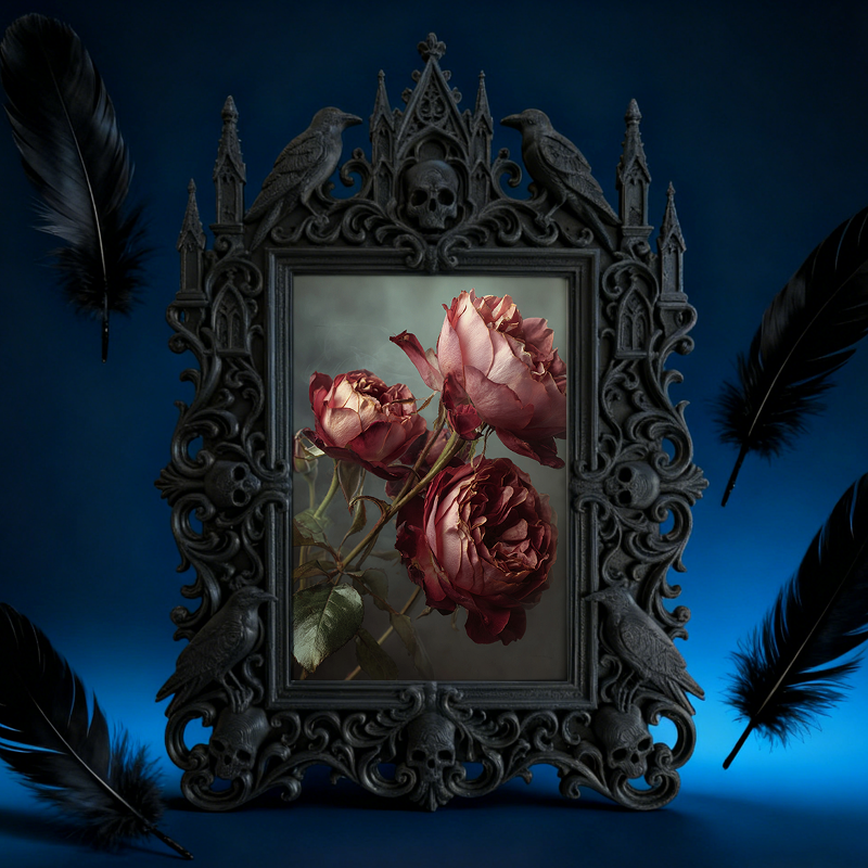 Top-tier-pick Gothic Dark-style Photo Frame | Gothic Bridal Shower Photo Display Decor, Photo Ornament, Dual-use Display, Sturdy Frame