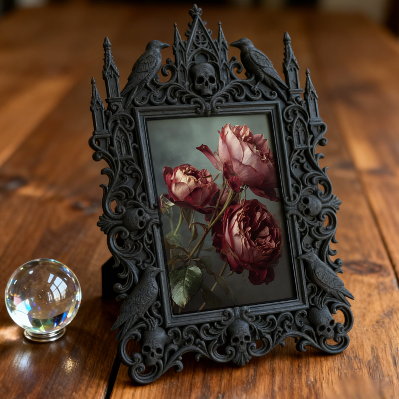 Top-tier-pick Gothic Dark-style Photo Frame | Gothic Bridal Shower Photo Display Decor, Photo Ornament, Dual-use Display, Sturdy Frame