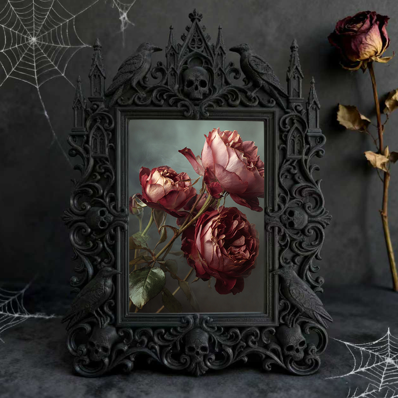 Top-tier-pick Gothic Dark-style Photo Frame | Gothic Bridal Shower Photo Display Decor, Photo Ornament, Dual-use Display, Sturdy Frame