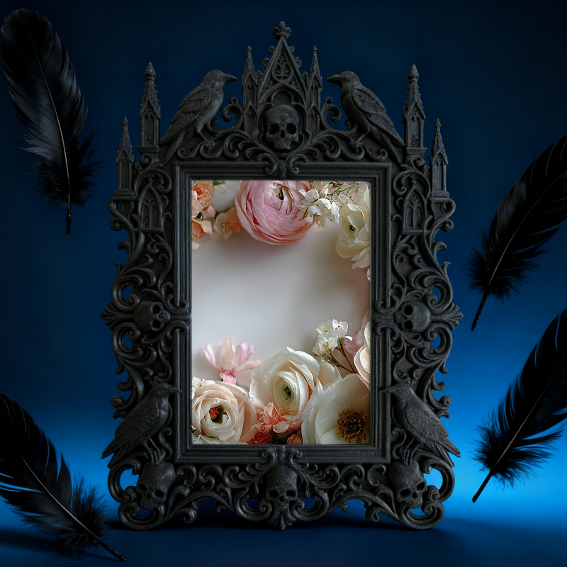 Exclusive-release Gothic Dark-style Photo Frame | Occult Herbalism Workshop Decor, Photo Ornament, Wall-mountable & Tabletop, Collectible Fr