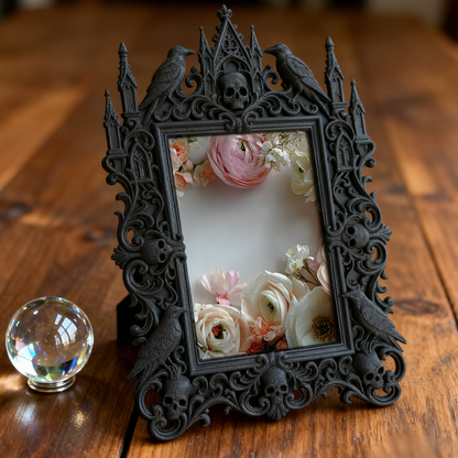 Exclusive-release Gothic Dark-style Photo Frame | Occult Herbalism Workshop Decor, Photo Ornament, Wall-mountable & Tabletop, Collectible Fr