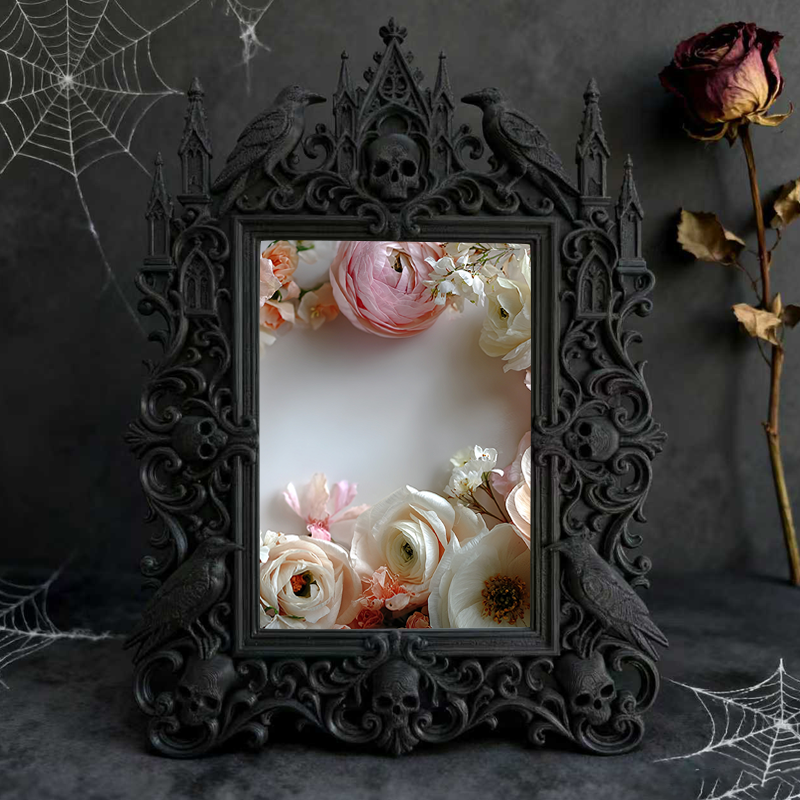 Exclusive-release Gothic Dark-style Photo Frame | Occult Herbalism Workshop Decor, Photo Ornament, Wall-mountable & Tabletop, Collectible Fr