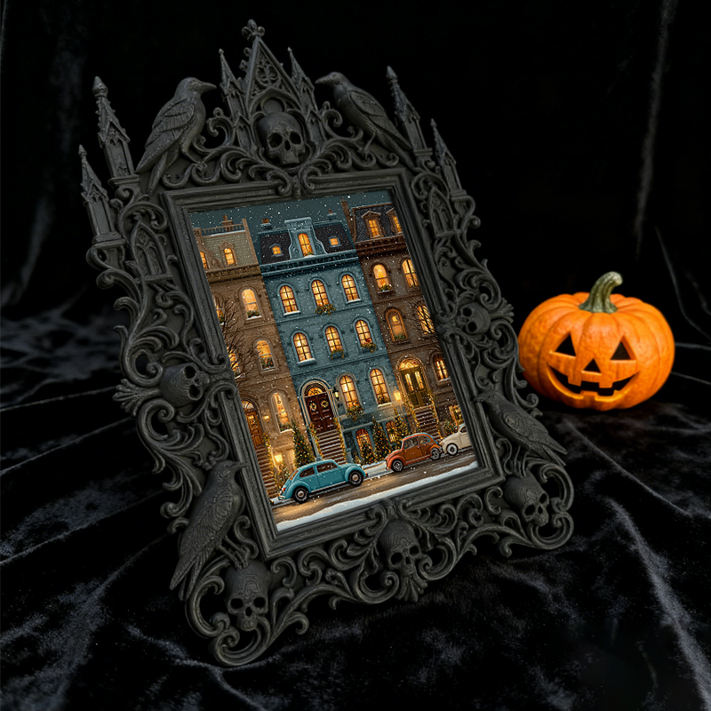 TikTok-trending Gothic Dark-style Photo Frame | Gothic Lash Lift Studio Shelf Decor, Photo Ornament, Wall-mountable & Tabletop, High-gloss F