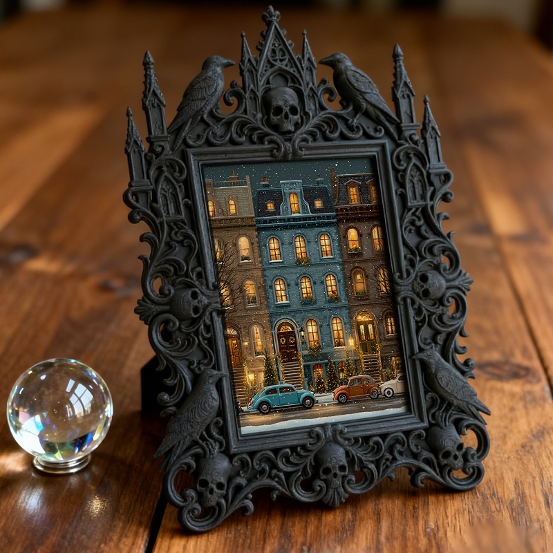 TikTok-trending Gothic Dark-style Photo Frame | Gothic Lash Lift Studio Shelf Decor, Photo Ornament, Wall-mountable & Tabletop, High-gloss F