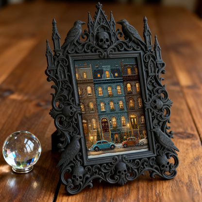 TikTok-trending Gothic Dark-style Photo Frame | Gothic Lash Lift Studio Shelf Decor, Photo Ornament, Wall-mountable & Tabletop, High-gloss F