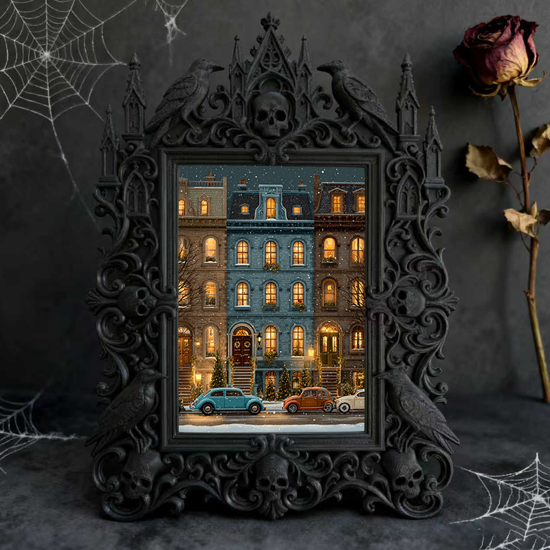 TikTok-trending Gothic Dark-style Photo Frame | Gothic Lash Lift Studio Shelf Decor, Photo Ornament, Wall-mountable & Tabletop, High-gloss F