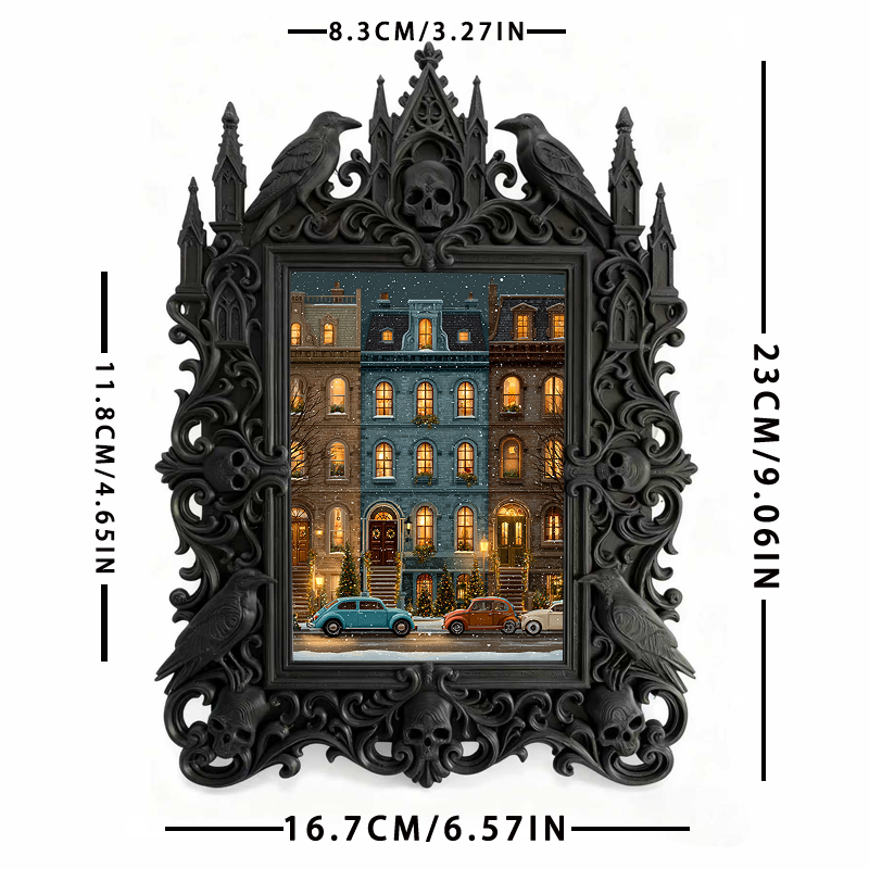 TikTok-trending Gothic Dark-style Photo Frame | Gothic Lash Lift Studio Shelf Decor, Photo Ornament, Wall-mountable & Tabletop, High-gloss F