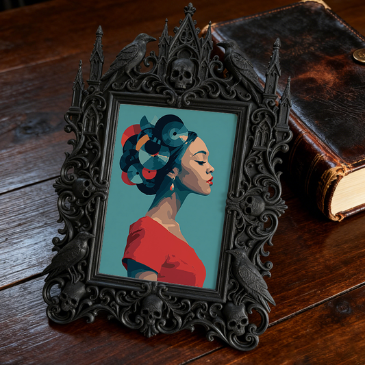 Edgy-elegant Gothic Dark-style Photo Frame | Horror Movie Script Reading Room Decor, Photo Ornament, Dual-use Display, Minimalist Frame