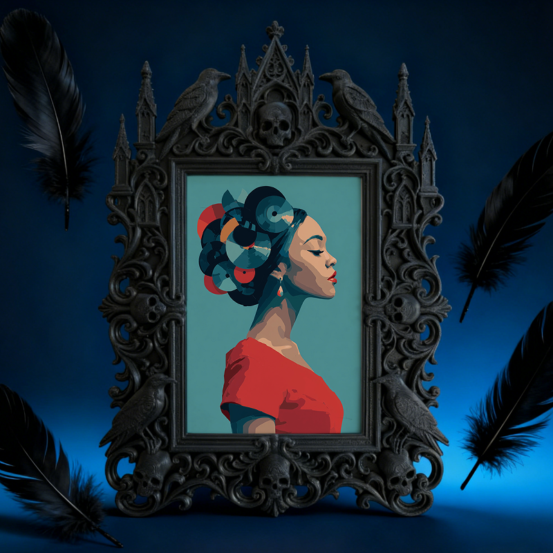 Edgy-elegant Gothic Dark-style Photo Frame | Horror Movie Script Reading Room Decor, Photo Ornament, Dual-use Display, Minimalist Frame