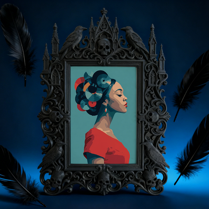 Edgy-elegant Gothic Dark-style Photo Frame | Horror Movie Script Reading Room Decor, Photo Ornament, Dual-use Display, Minimalist Frame