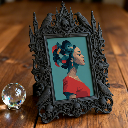 Edgy-elegant Gothic Dark-style Photo Frame | Horror Movie Script Reading Room Decor, Photo Ornament, Dual-use Display, Minimalist Frame