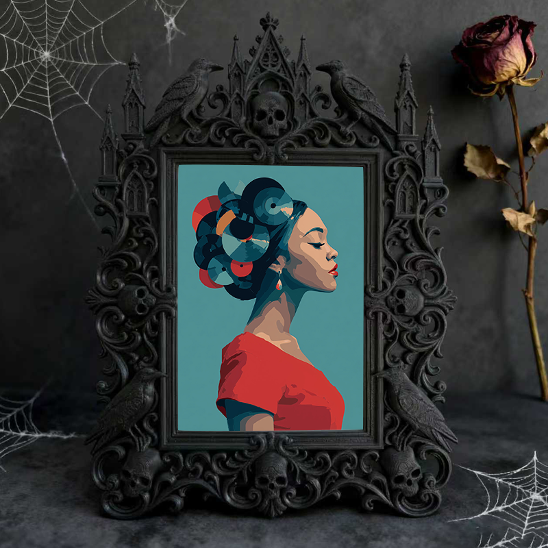 Edgy-elegant Gothic Dark-style Photo Frame | Horror Movie Script Reading Room Decor, Photo Ornament, Dual-use Display, Minimalist Frame