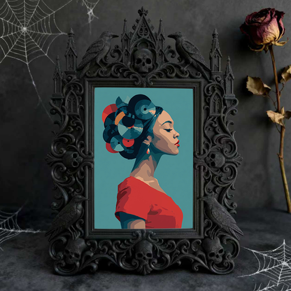 Edgy-elegant Gothic Dark-style Photo Frame | Horror Movie Script Reading Room Decor, Photo Ornament, Dual-use Display, Minimalist Frame