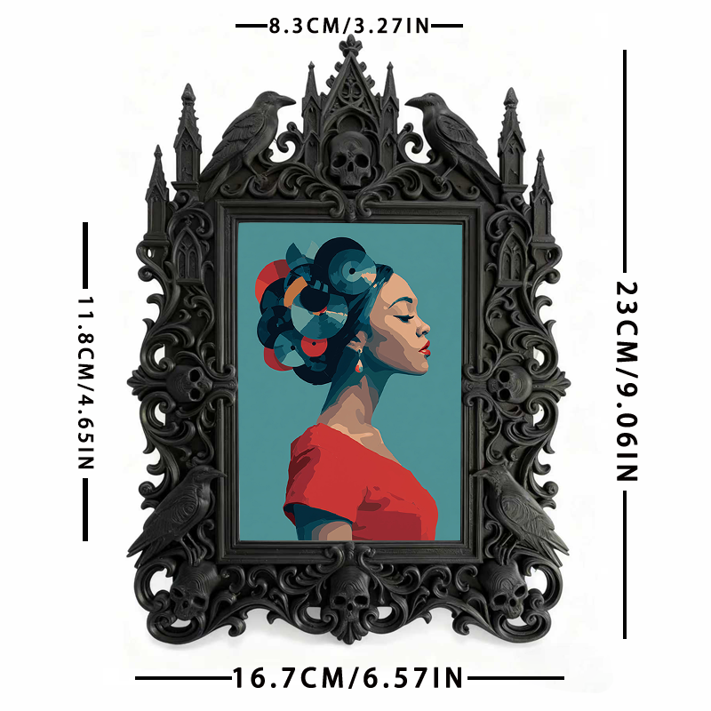 Edgy-elegant Gothic Dark-style Photo Frame | Horror Movie Script Reading Room Decor, Photo Ornament, Dual-use Display, Minimalist Frame
