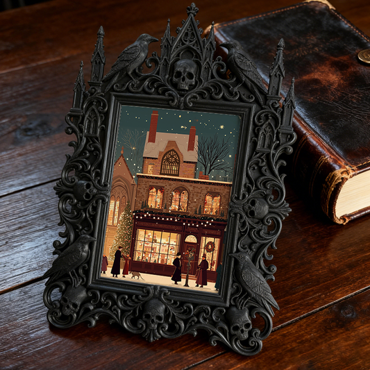 Rare-treasure Gothic Dark-style Photo Frame | Vampire Cosplay Wig Shop Display Decor, Photo Ornament, Wall/Table Dual-use, Artistic Frame
