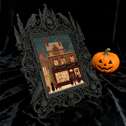 Rare-treasure Gothic Dark-style Photo Frame | Vampire Cosplay Wig Shop Display Decor, Photo Ornament, Wall/Table Dual-use, Artistic Frame