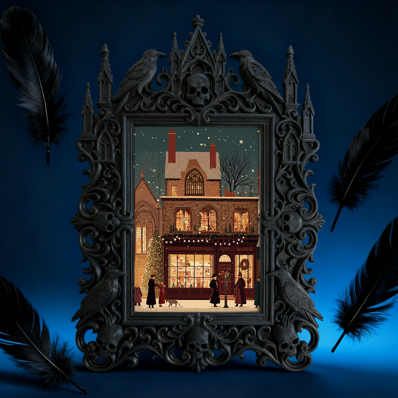 Rare-treasure Gothic Dark-style Photo Frame | Vampire Cosplay Wig Shop Display Decor, Photo Ornament, Wall/Table Dual-use, Artistic Frame