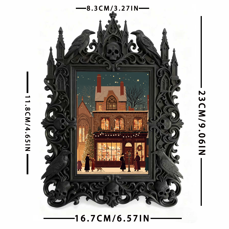 Rare-treasure Gothic Dark-style Photo Frame | Vampire Cosplay Wig Shop Display Decor, Photo Ornament, Wall/Table Dual-use, Artistic Frame