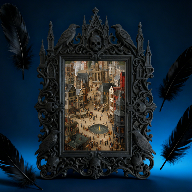 One-of-a-kind Gothic Dark-style Photo Frame | Witchy Moon Phase Candle Shop Decor, Photo Ornament, Wall-mountable & Tabletop, Portable Frame