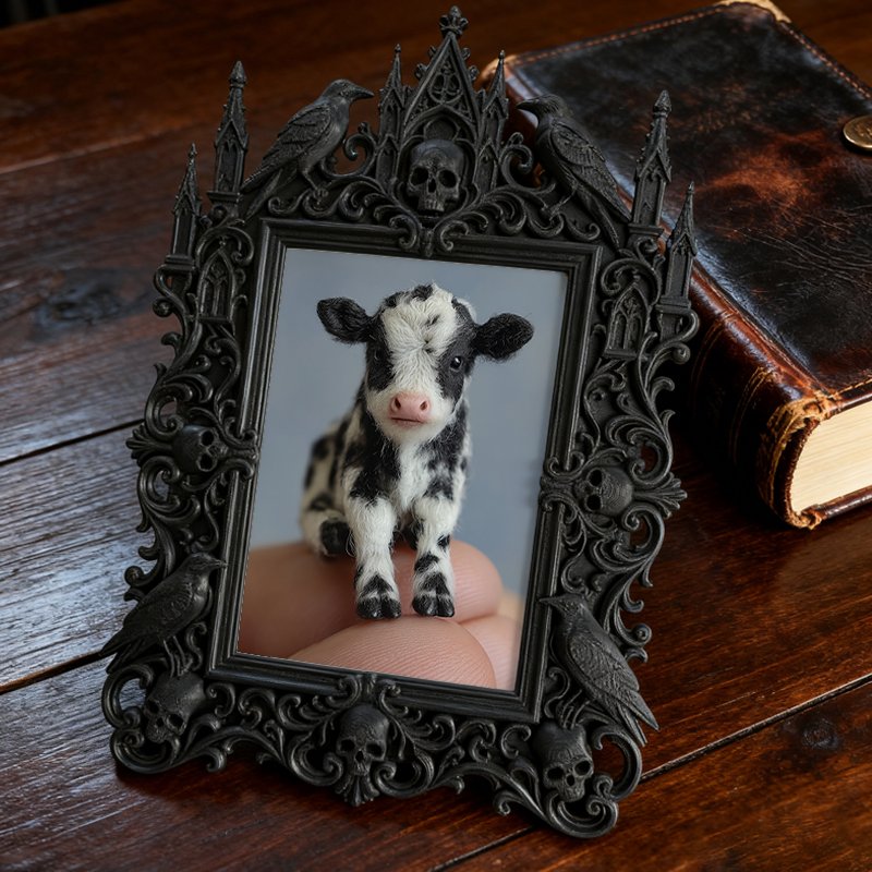 Tough-and-chic Gothic Dark-style Photo Frame | Gothic Bike Repair Shop Waiting Area Decor, Photo Ornament, Dual-use Display, Wear-resistant 